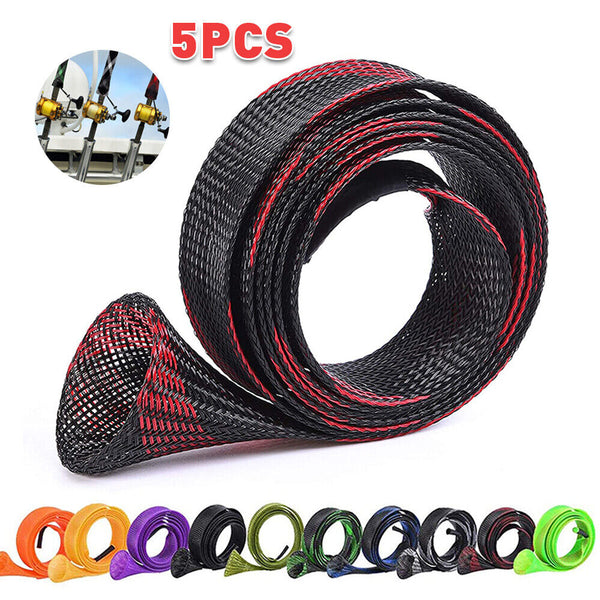 5pc Mesh Protector Sleeve Sleeve Rod Fishing Rod Sock Pole Glove Tools 170cm Hot