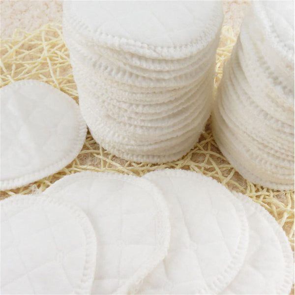 20X Bamboo Cotton Reusable Breast Pad Nursing Organic Plain Washable Pads White