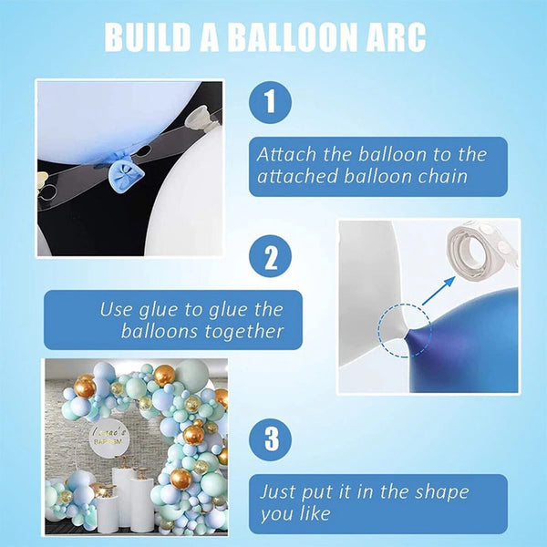 Macaron Mint Blue Golden Garland Arch Balloon Kit Baby Shower Birthday Party