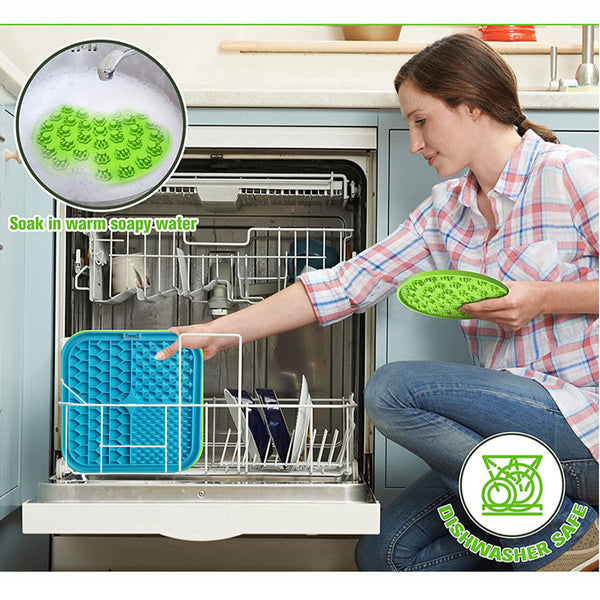 Silicone Dog Pet Lick Mat Pad Boredom Buster Slow Feeder Bath Grooming Helper AU