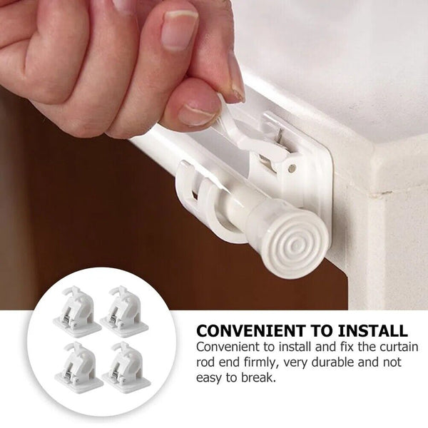 Nail-free Adjustable Curtain Pole Wall Bracket Self-adhesive Rod Holder AU