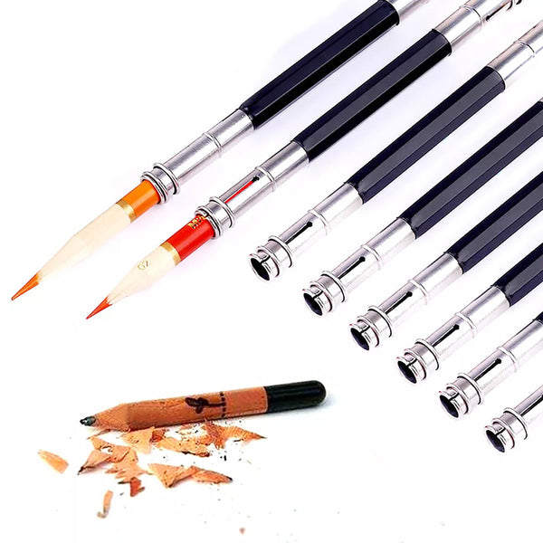 16pcs Adjustable Pencil Extender Pen Lengthener Holder Art Tool Double Head Tool