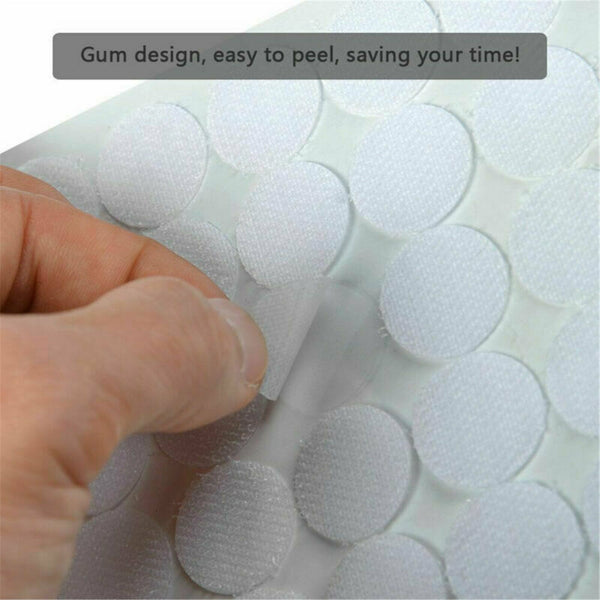 200pcs Hook & Loop Sticky Self Adhesive Dots Coins Circles Tape 2cm Au
