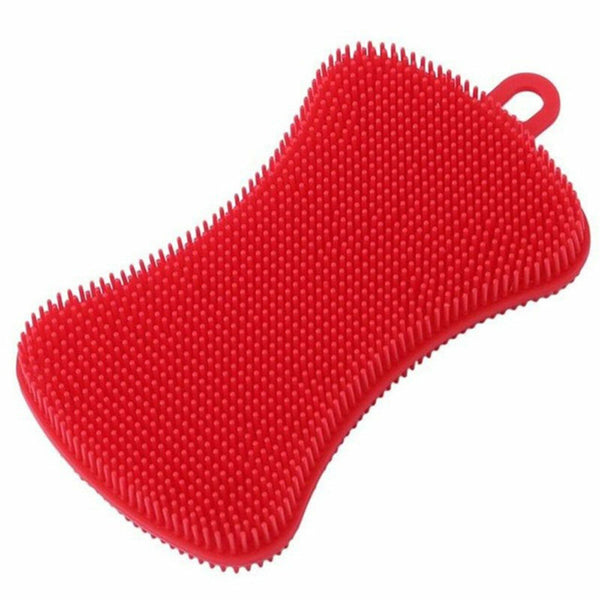 4X Home Kitchen Silicone Scrubber Sponge Brush Dish Pot Pan Washing Cleaning AUS - Lets Party