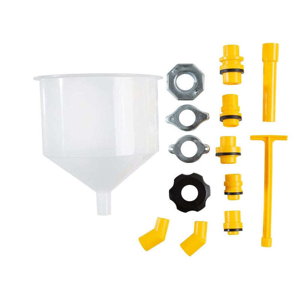 19Pc Spill Proof Radiator Coolant Refilling Funnel Kit Car W/t Universal Adaptor