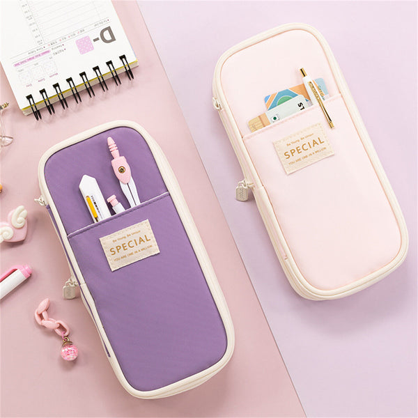 Zipper Pencil Case Pen Bag Organizer School Office Cosmetic Stationery Storage