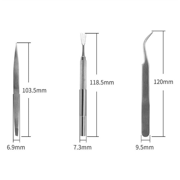 3pcs Pet Cat Dog Tick Remover Tool Stainless Steel Fleas Tweezers Clip Kit Set