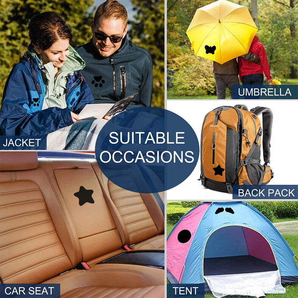 9x Down Jacket Repair Patches Nylon Stickers Waterproof Adhesive Hole Repairing