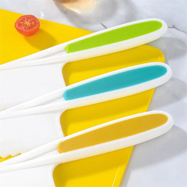 Kids Kitchen Knife Plastic Fruit Knife Safe Knives Bread Lettuce Salad AU