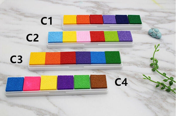 Gradient Color Ink Pad Inkpad Rubber Stamp Oil Based DIY Finger Print 10 Colours