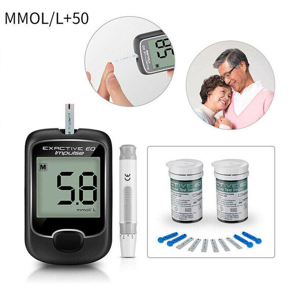 Blood Glucose Monitor Diabetes Testing Kit Blood Sugar Meter with 50 Test Strips