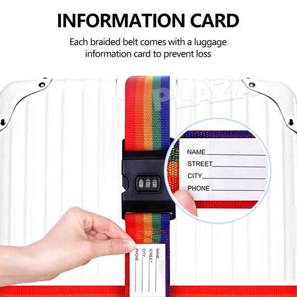 Suitcase Secure Lock Safe Nylon Packing Belt Luggage Strap Code Password Travel - Lets Party