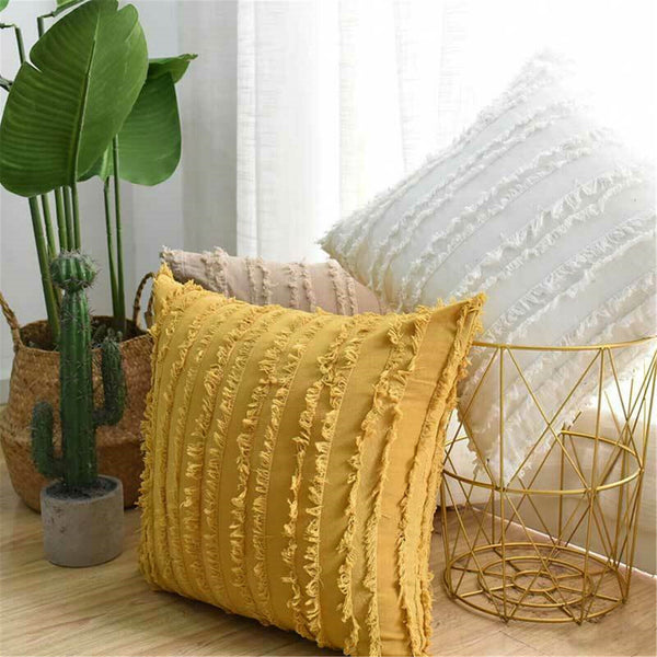 Boho Tassels Fringe Cushion Cover Striped Decorative Lounge Cushion Cover 45x45