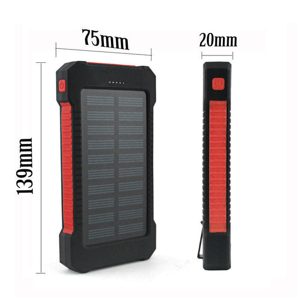 50000mAh Portable Solar Panel Dual USB External Battery Power Bank Pack Charger