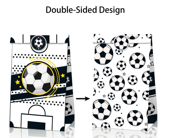 12PCS Soccer Paper Loot Lolly Gift Bags Party Supplies Kids Birthday Favour
