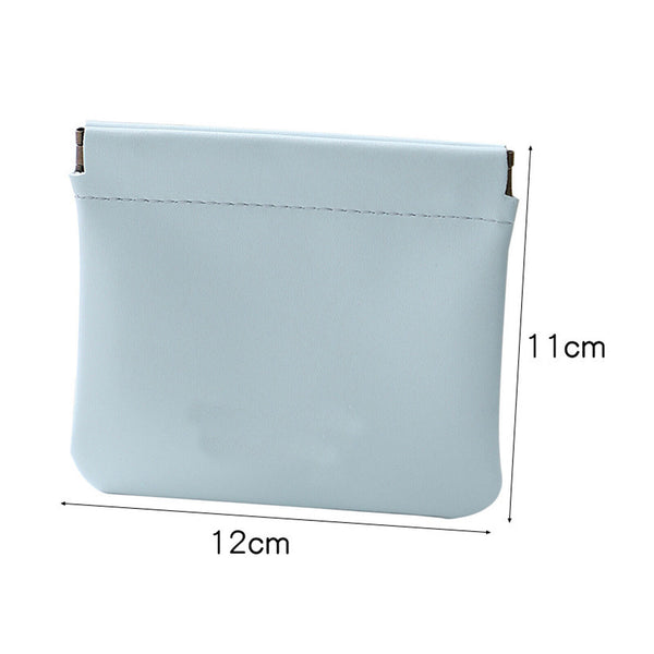 1X Pocket Cosmetic Bag Portable self-Closing Water-Resistant Leather Storage Bag