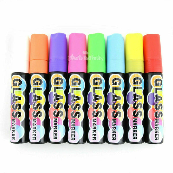 8pcs 3/6/15mm Liquid Chalk Marker Pens LED Writing Board Glass Art Pen Window AU