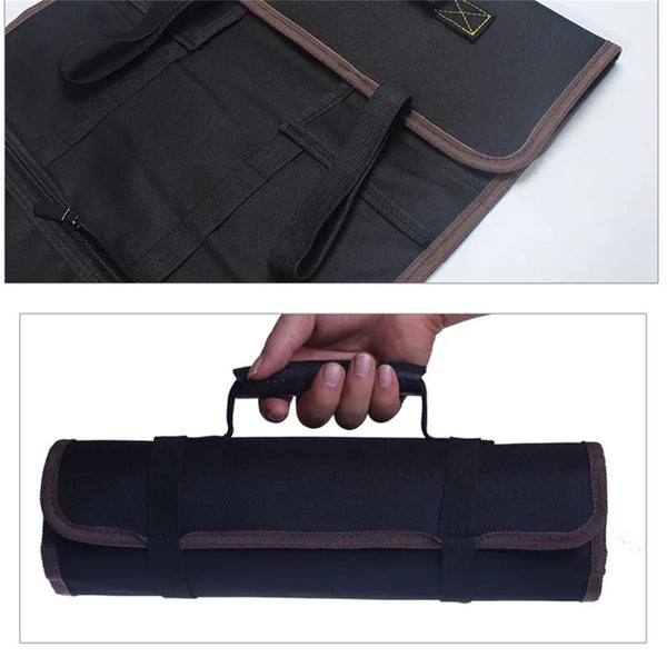 22 Pocket Tool Roll Fold Spanner Canvas Case Wrench Storage Bag Multifunctional