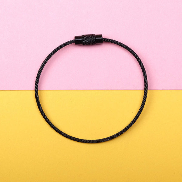 24PCS Stainless Steel Wire Rope Keychain Key Ring Cable For Outdoor Hiking Sport