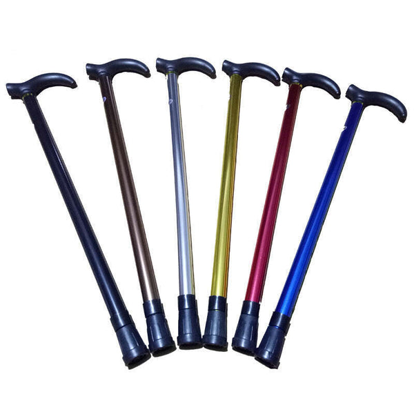 Aluminium Metal Walking Stick Travel Folding Adjustable Compact Cane Pole AU