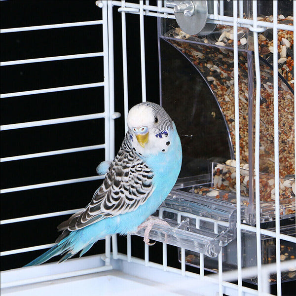 1 or 2x No Mess Bowl Auto Cage Bird Feeder Cup Automatic Parrot Canary Cockatiel