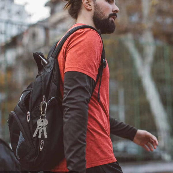 10Pcs Stainless Steel Snap Hook Carabiner Ring Screw Keychain Clip for Camping