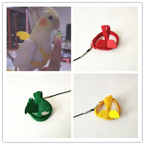 Adjustable Pet Parrot Bird Harness Lead Leash Flying Training Rope Cockatiel VIC