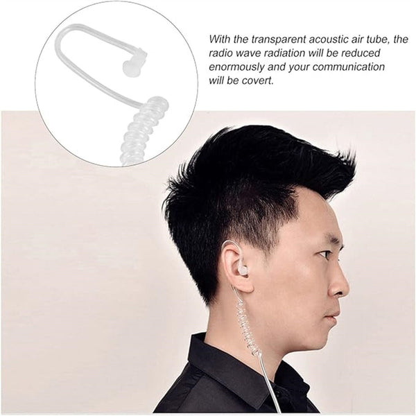 3.5mm Transparent Covert Acoustic Tube Earpiece For Motorola Radio Tool