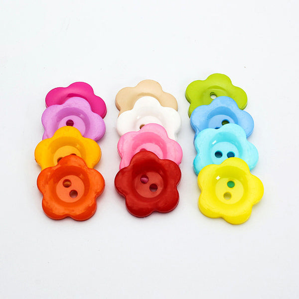 100/200X Bulk 20mm Flower Wintersweet Buttons Craft Scrapbooking Bouquet Sewing