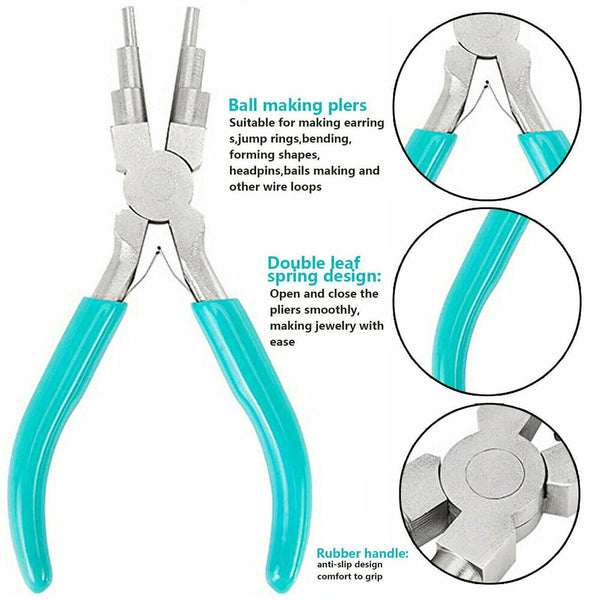 1/2PCS Jewellery Making Beading Mini Pliers Tools Kit Set Round Flat Long Nose A