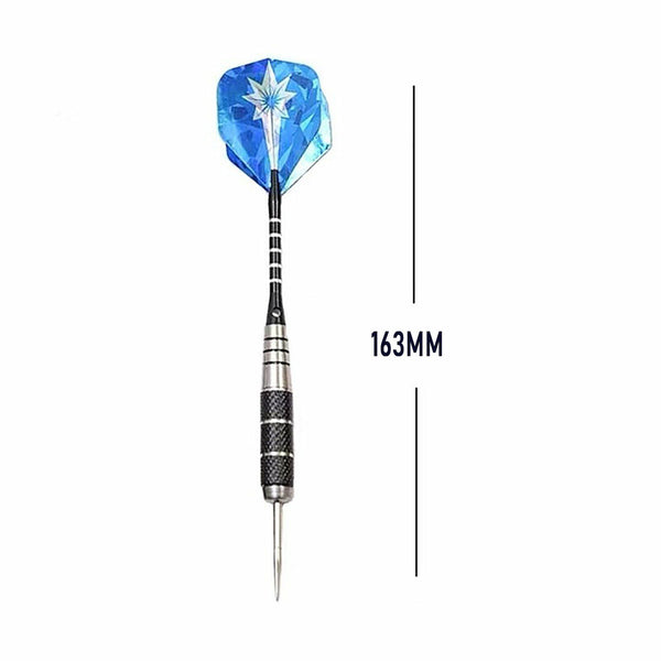 3PCS/Set 24g Professional Stainless Steel Tip Darts Aluminum Barrel 163mm Blue