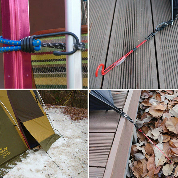 3PCS Caravan Privacy Screen Tie Down Kit Bungee Cords with Hook Pack Awning Mat