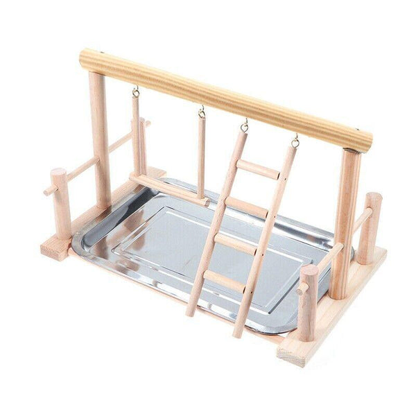 Parrots Wooden Stand Bird Play Activity Center Playground Ladder Perch Gym AU