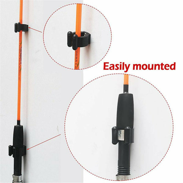 Plastic Club Clip Fishing Rod Pole Storage Tip Clips Clamps Holder AU