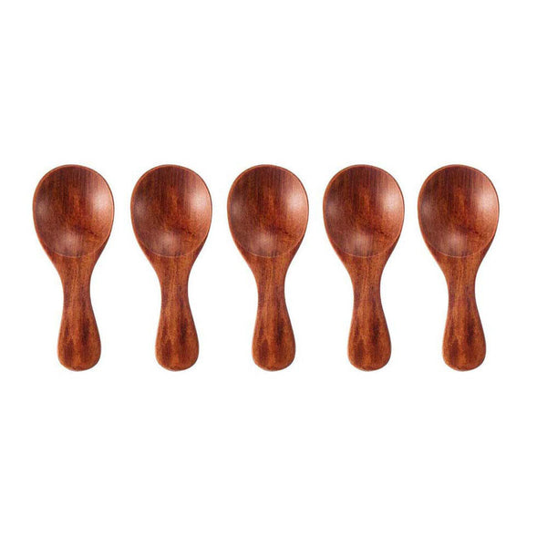 Mini Wooden Spoon Kitchen Spice Spoon Small Short Condiment Spoons Scoop