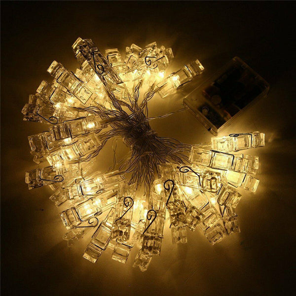 Hanging Picture Photo Peg Clip Fairy String Lights Wedding Party Decor