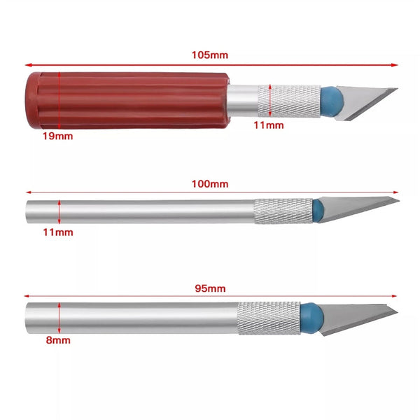 13 Cutting Blades Art Knives + 13 Piece Hobby Craft Knife Set With Case-3 Knives