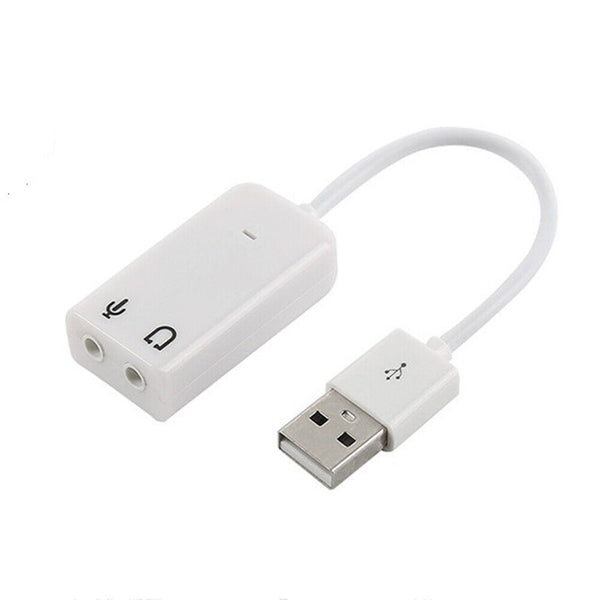 USB to 3D Audio Sound Card External Adapter Virtual 7.1 Channel Mic Headphone AU