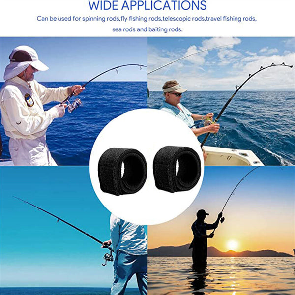 10-100X Fishing Rod Tie Strap Tackle Wrap Band Pole Holder Fastener Fishing Tool