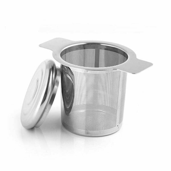 Stainless Steel Mesh Tea Infuser Metal Cup Strainer Loose Leaf Filter With Lid