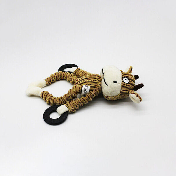 Unstuffed Plush Dog Puppy Pet Squeaker Toys Squeaky Funny Interactive Chew Toy