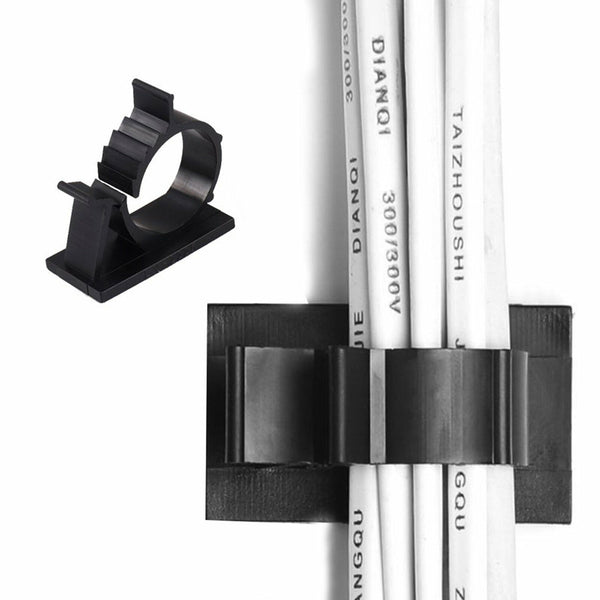 Adhesive Cord Management Cable Clip Black Wire Holder Organizer Clamp
