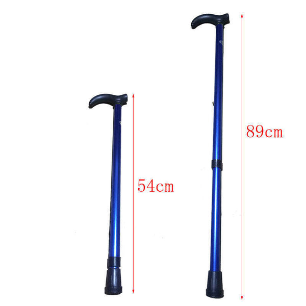 Aluminium Metal Walking Stick Travel Folding Adjustable Compact Cane Pole AU