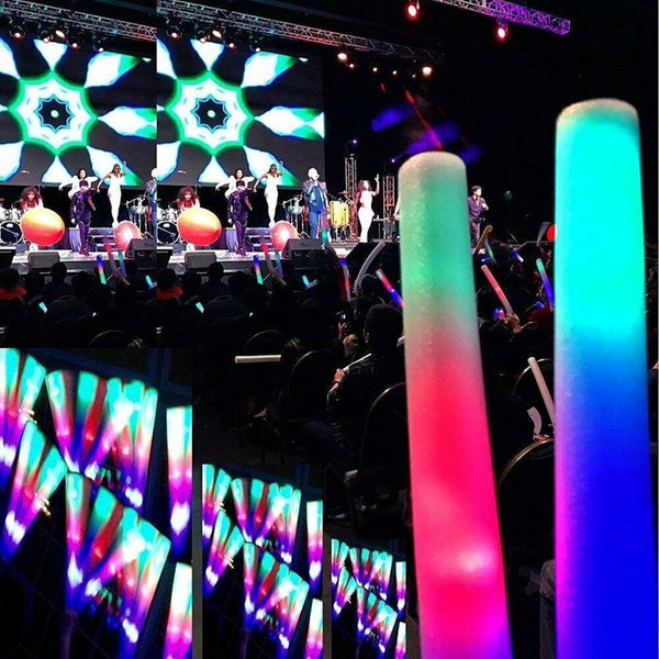 42-500 LED Foam Sticks Bulk Light Up Wand Glow Sticks Flashing Light Rave Party - Lets Party