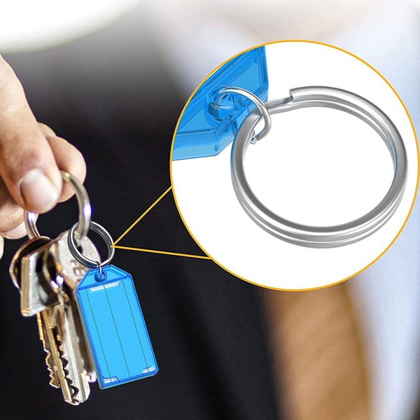 10 Sets Keychains Luggage Tag- Spring Spiral Stretch Coil Wristband Key Ring ID