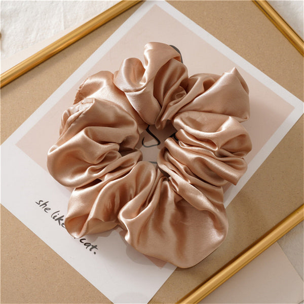 Silk Satin Elastic Hair Scarf Scrunchies Hair Bands Rope Tie Luxury Accessories