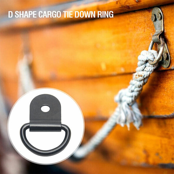 30PCS Heavy Duty D-Ring Tie Down Stainless Steel Anchor Point Black Universal AU - Lets Party
