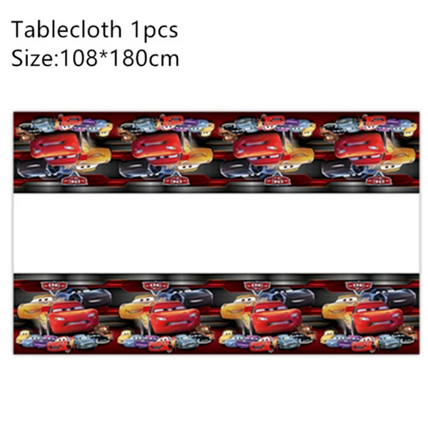 Cars Theme Party Supplies Set – Kids Birthday Banner, Balloons & Tableware Kit