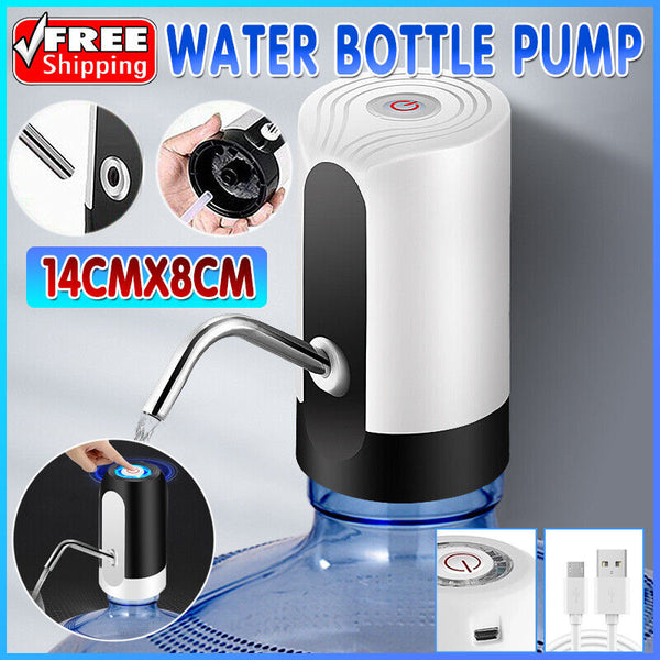 Electric Water Bottle Pump Dispenser Drinking USB Button Black White Drinking AU