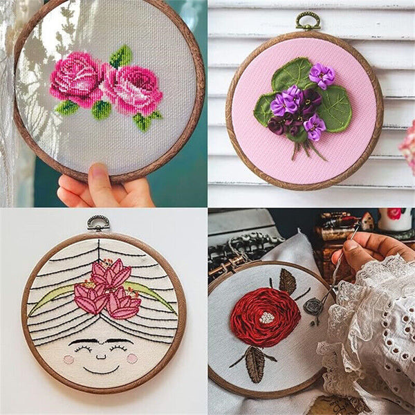 Embroidery Hoop Vintage Style Flexi Hoop Hand Embroidery Display Frame AU